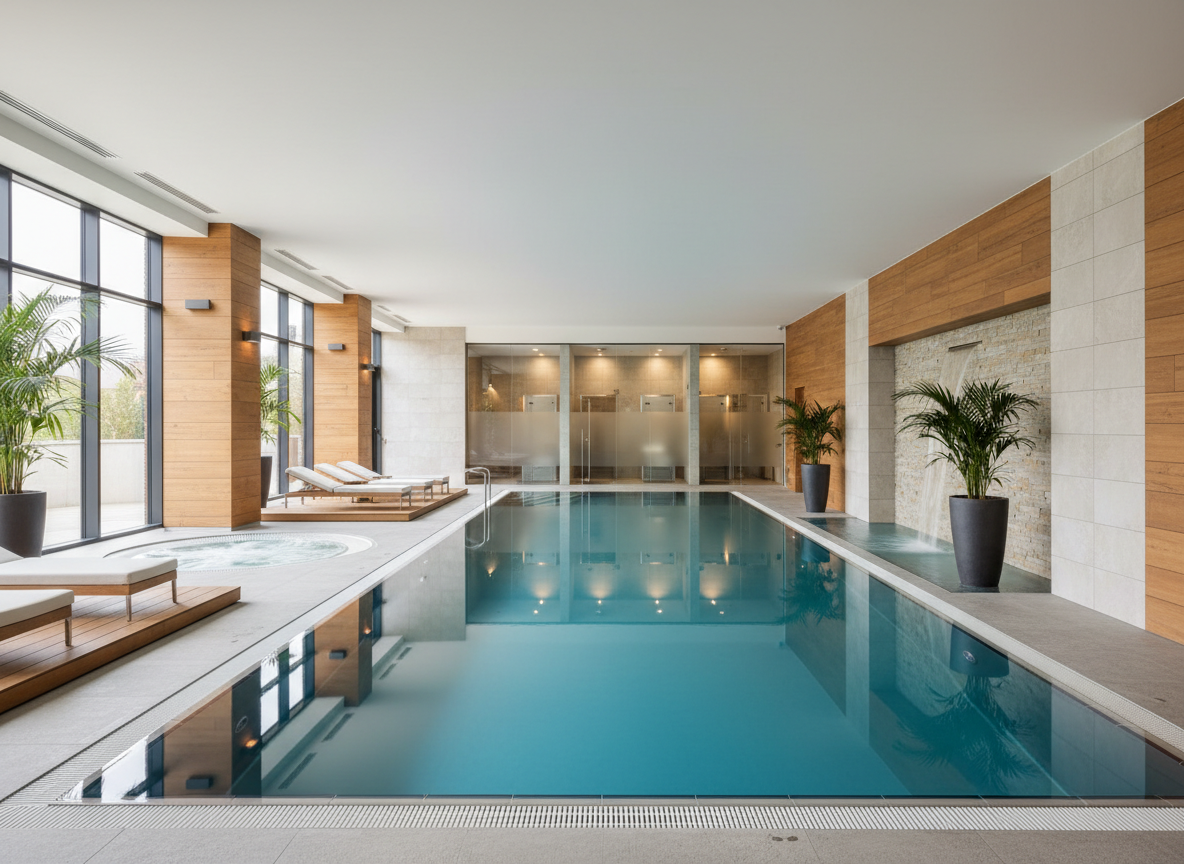 Hotel pool with pumps, heating and dehumidification running continuously