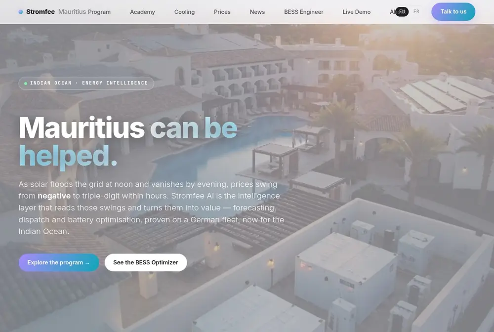 Stromfee Mauritius: Energy Intelligence for an Island Grid