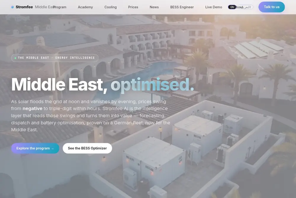 Stromfee MENA: Battery Optimisation for the Middle East & North Africa
