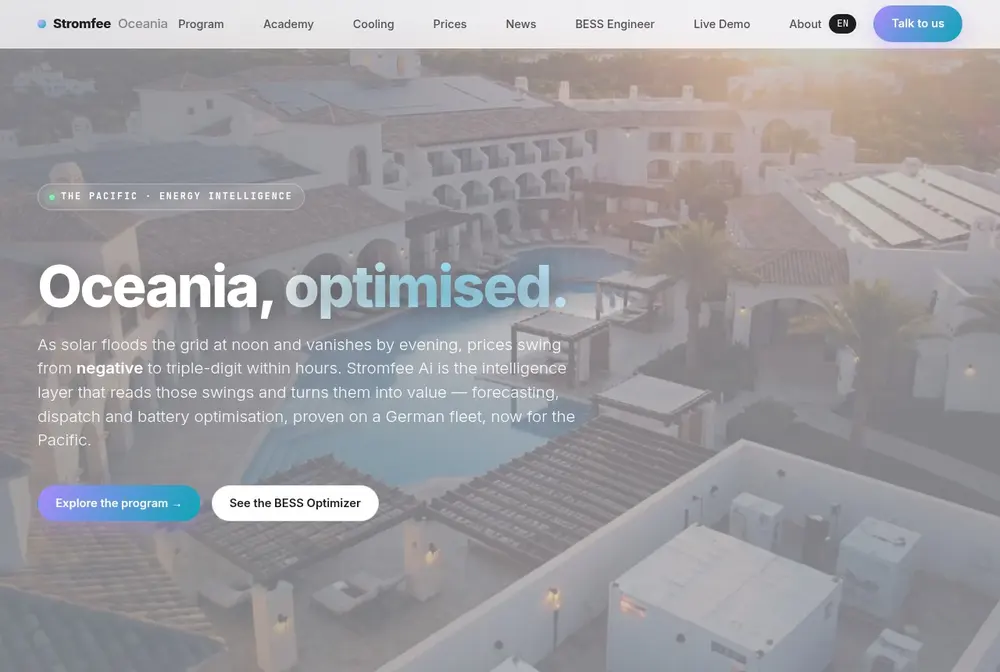 Stromfee Oceania: Battery Optimisation for the Pacific