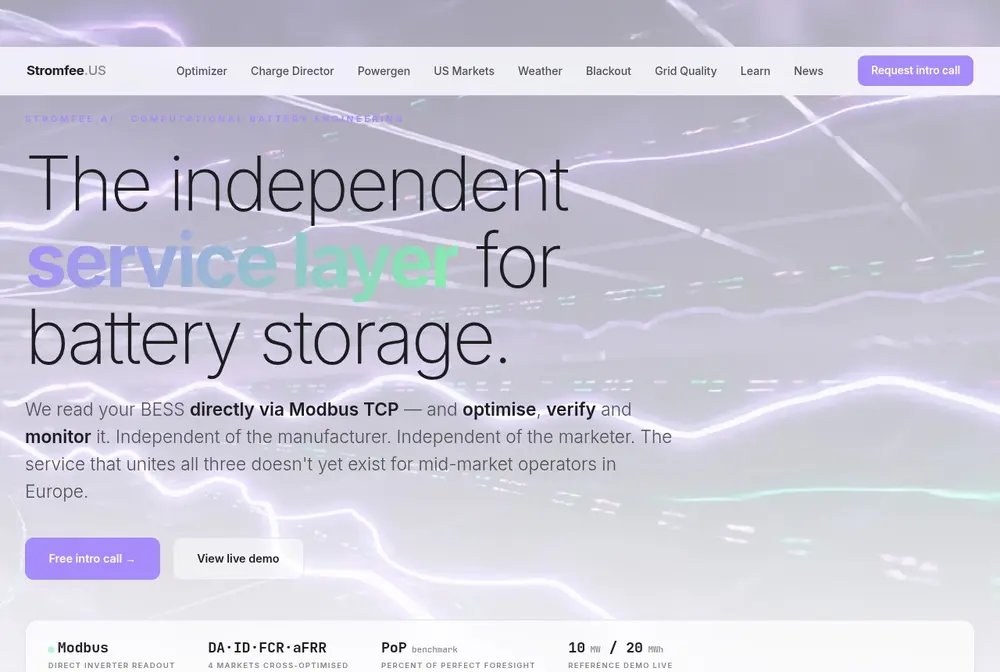 Stromfee.US: The Independent Service Layer for Battery Storage